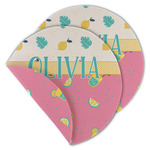 Summer Lemonade Round Linen Placemat - Double Sided - Set of 4 (Personalized)