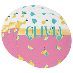 Summer Lemonade Round Paper Coasters w/ Name or Text