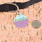 Summer Lemonade Round Pet ID Tag - Large - In Context