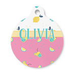 Summer Lemonade Round Pet ID Tag - Small (Personalized)