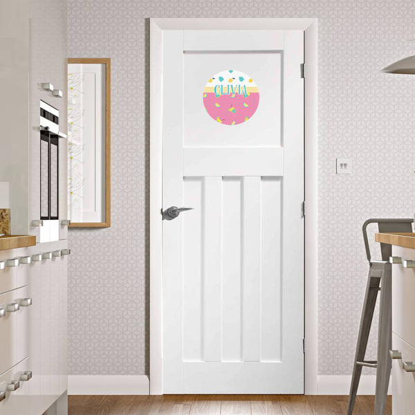 Summer Lemonade Round Wall Decal on Door