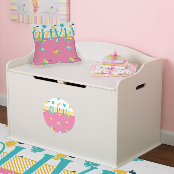 Summer Lemonade Round Wall Decal on Toy Chest
