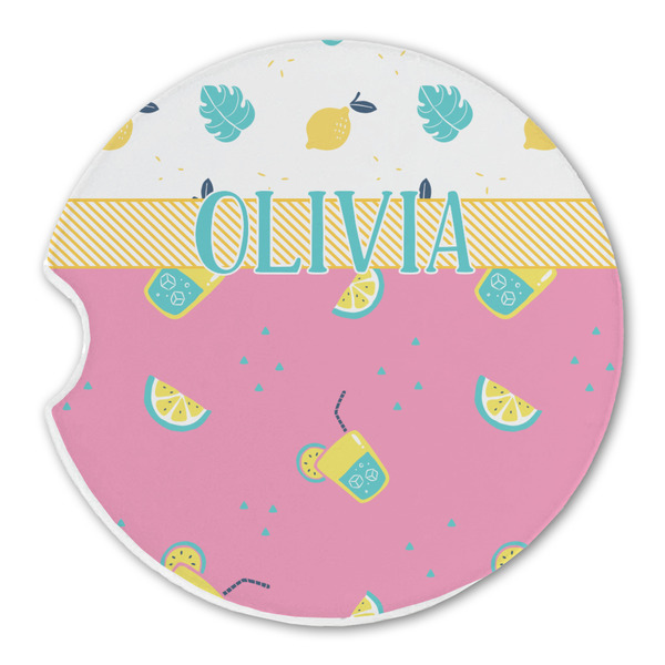 Custom Summer Lemonade Sandstone Car Coaster - Single (Personalized)
