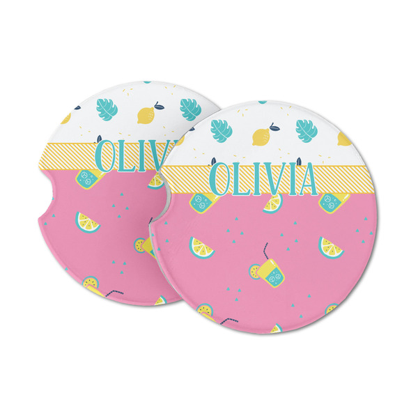 Custom Summer Lemonade Sandstone Car Coasters - Set of 2 (Personalized)