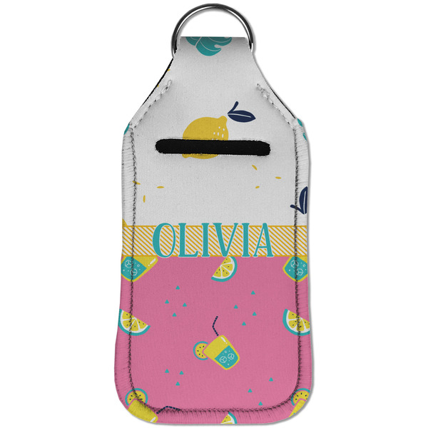 Summer Lemonade Sanitizer Holder Keychain - Large (Front)