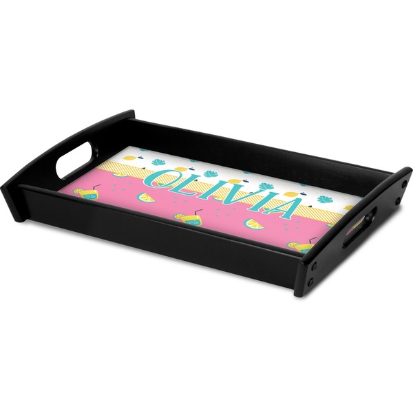Summer Lemonade Serving Tray Black - Corner