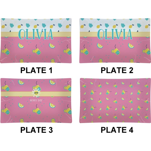Summer Lemonade Set of Rectangular Dinner Plates (Approval)