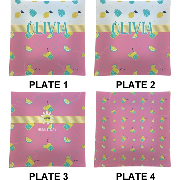 Summer Lemonade Set of Square Dinner Plates (Approval)