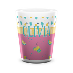 Summer Lemonade Ceramic Shot Glass - 1.5 oz - White - Set of 4 (Personalized)