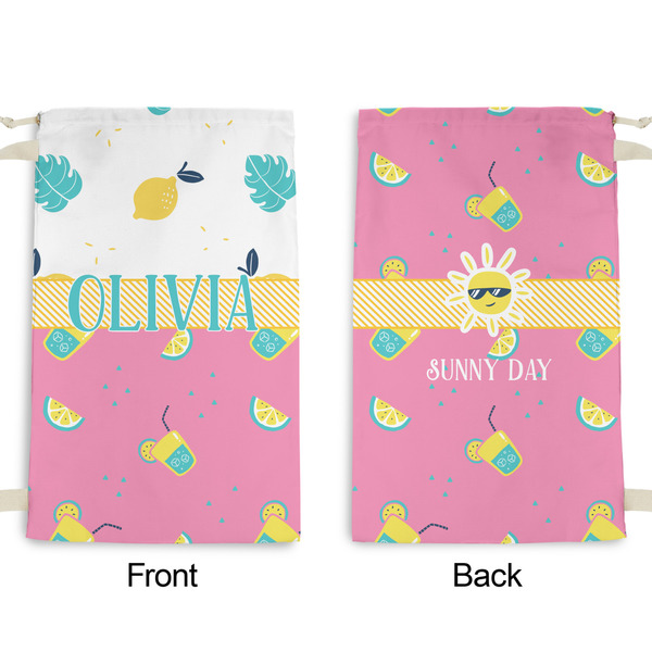 Summer Lemonade Small Laundry Bag - Front & Back View