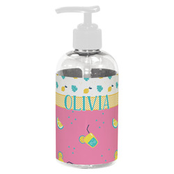 Summer Lemonade Plastic Soap / Lotion Dispenser (8 oz - Small - White) (Personalized)