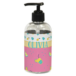 Summer Lemonade Plastic Soap / Lotion Dispenser (8 oz - Small - Black) (Personalized)