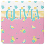 Summer Lemonade Square Rubber Backed Coaster (Personalized)