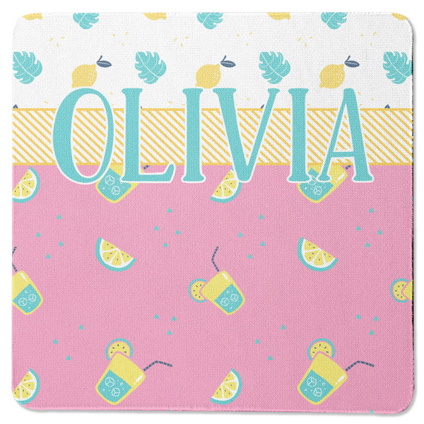 Custom Summer Lemonade Square Rubber Backed Coaster (Personalized)