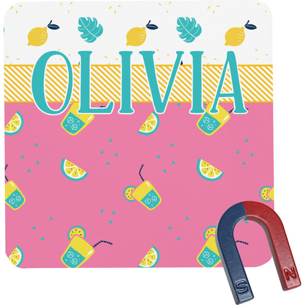 Custom Summer Lemonade Square Fridge Magnet (Personalized)