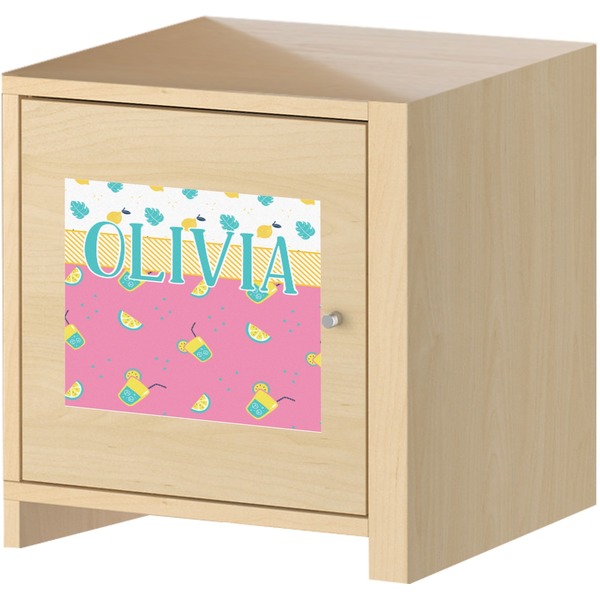 Summer Lemonade Square Wall Decal on Wooden Cabinet
