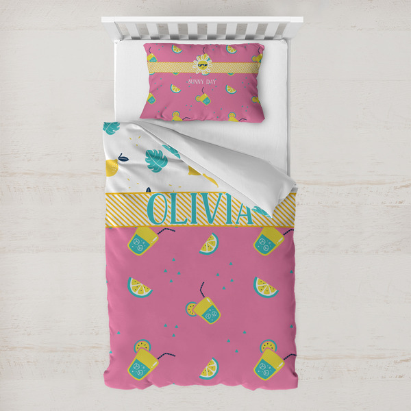Custom Summer Lemonade Toddler Bedding w/ Name or Text