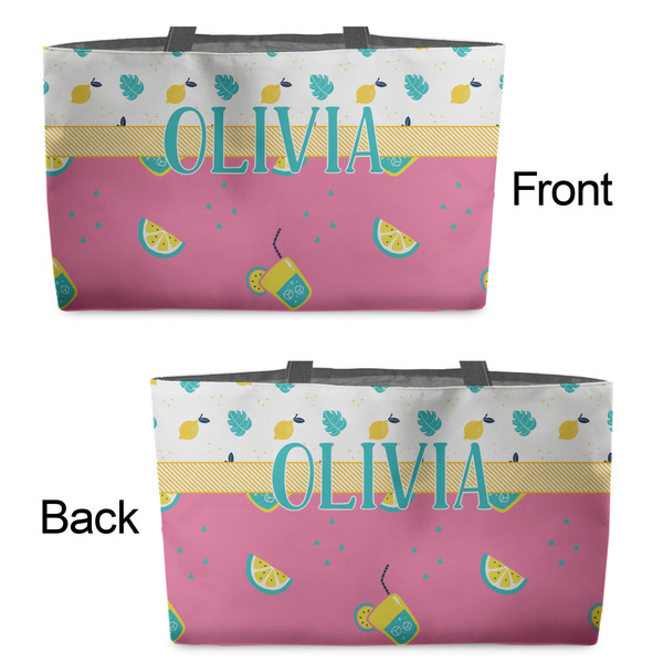 Summer Lemonade Tote w/Black Handles - Front & Back Views