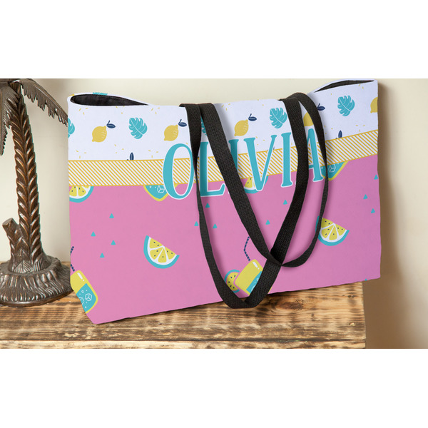 Summer Lemonade Tote w/Black Handles - Lifestyle View