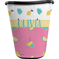 Summer Lemonade Waste Basket - Single Sided (Black) (Personalized)
