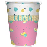 Summer Lemonade Waste Basket - Single Sided (White) (Personalized)