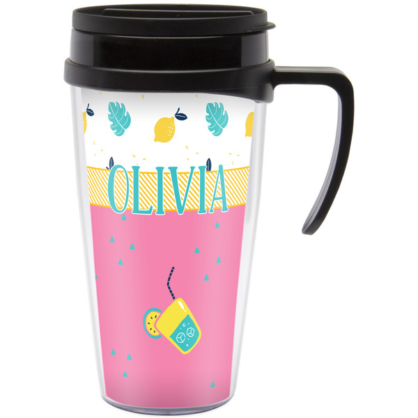 Custom Summer Lemonade Acrylic Travel Mug with Handle (Personalized)