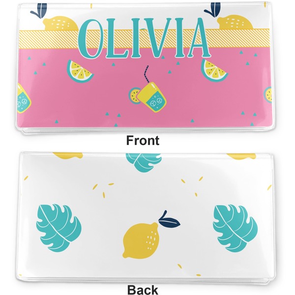 Summer Lemonade Vinyl Check Book Cover - Front and Back