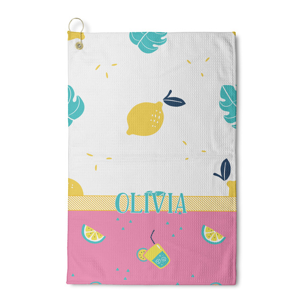 Custom Summer Lemonade Waffle Weave Golf Towel (Personalized)