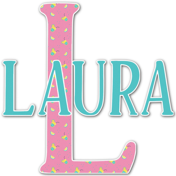Custom Summer Lemonade Name & Initial Decal - Up to 18"x18" (Personalized)