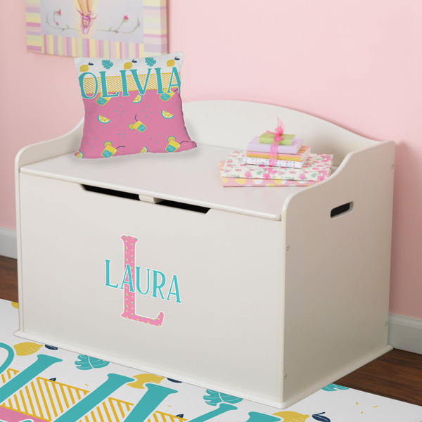 Summer Lemonade Wall Name & Initial Small on Toy Chest