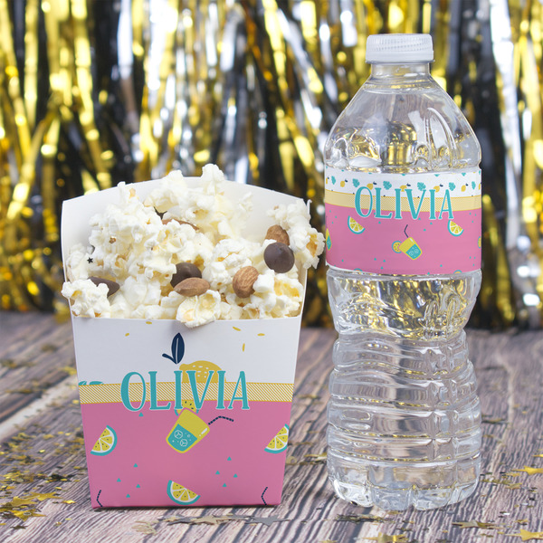 Summer Lemonade Water Bottle Label - w/ Favor Box