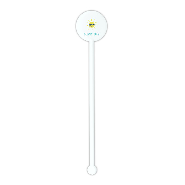 Summer Lemonade White Plastic 5.5" Stir Stick - Round - Single Stick