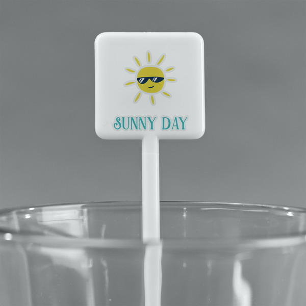 Summer Lemonade White Plastic Stir Stick - Square - Main