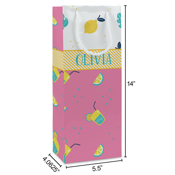 Summer Lemonade Wine Gift Bag - Dimensions