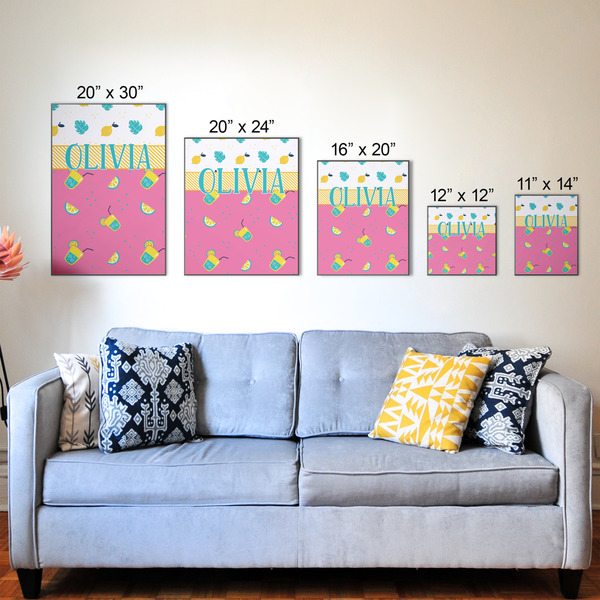 Summer Lemonade Wood Prints - Size Comparison