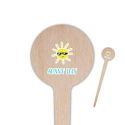 Summer Lemonade 4" Round Wooden Food Picks - Double Sided (Personalized)