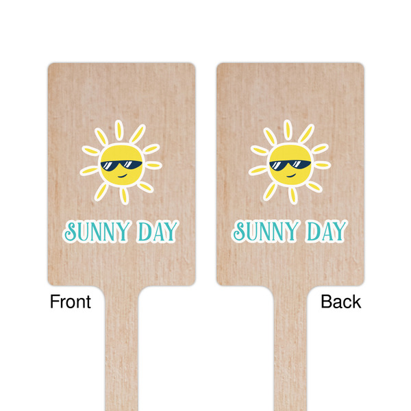 Summer Lemonade Wooden 6.25" Stir Stick - Rectangular - Double Sided - Front & Back