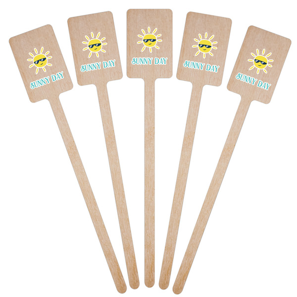 Summer Lemonade Wooden 6.25" Stir Stick - Rectangular - Fan View