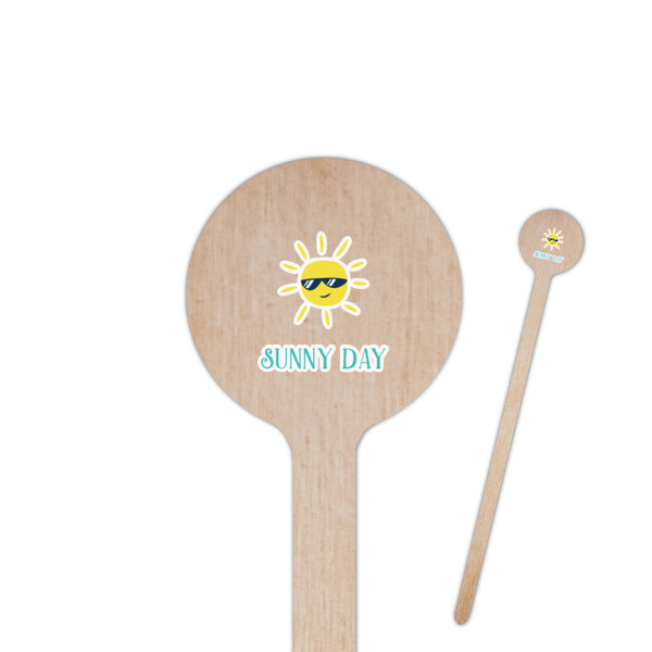Custom Summer Lemonade 7.5" Round Wooden Stir Sticks - Single Sided (Personalized)