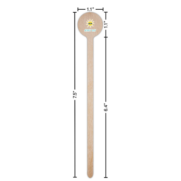 Summer Lemonade Wooden 7.5" Stir Stick - Round - Dimensions