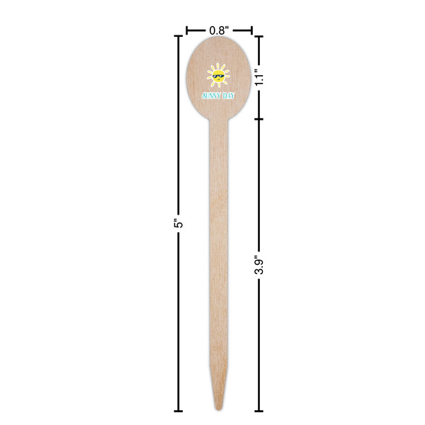Summer Lemonade Wooden Food Pick - Oval - Dimensions