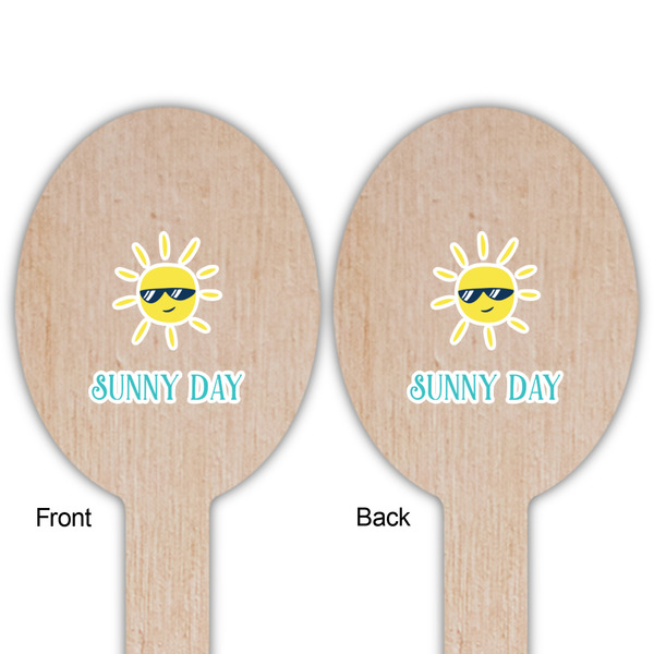 Summer Lemonade Wooden Food Pick - Oval - Double Sided - Front & Back