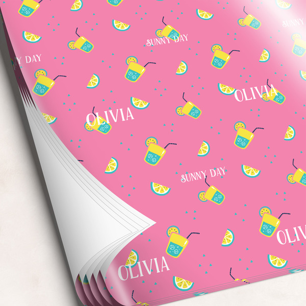 Custom Summer Lemonade Wrapping Paper Sheets - Single-Sided - 20" x 28" (Personalized)