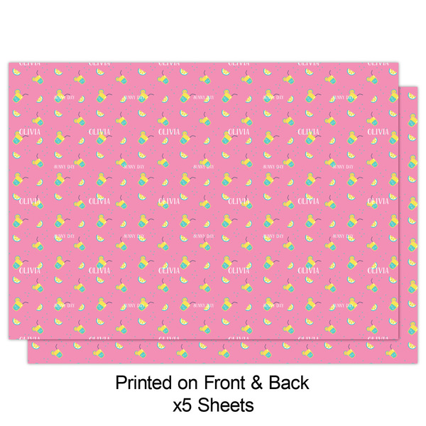 Summer Lemonade Wrapping Paper Sheet - Double Sided - Front
