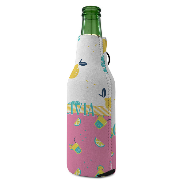 Summer Lemonade Zipper Bottle Cooler - ANGLE (bottle)