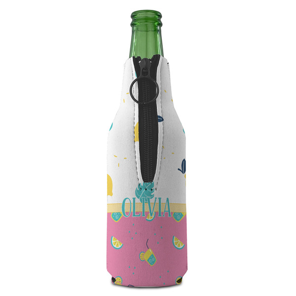 Summer Lemonade Zipper Bottle Cooler - BACK (bottle)
