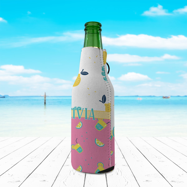 Summer Lemonade Zipper Bottle Cooler - LIFESTYLE