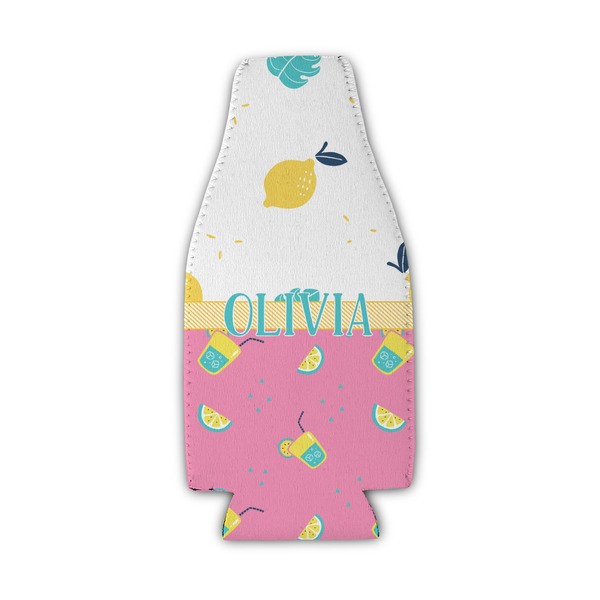 Summer Lemonade Zipper Bottle Cooler - Set of 4 - FRONT