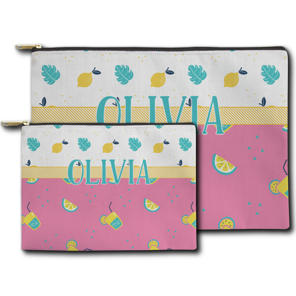Summer Lemonade Zippered Pouches - Size Comparison