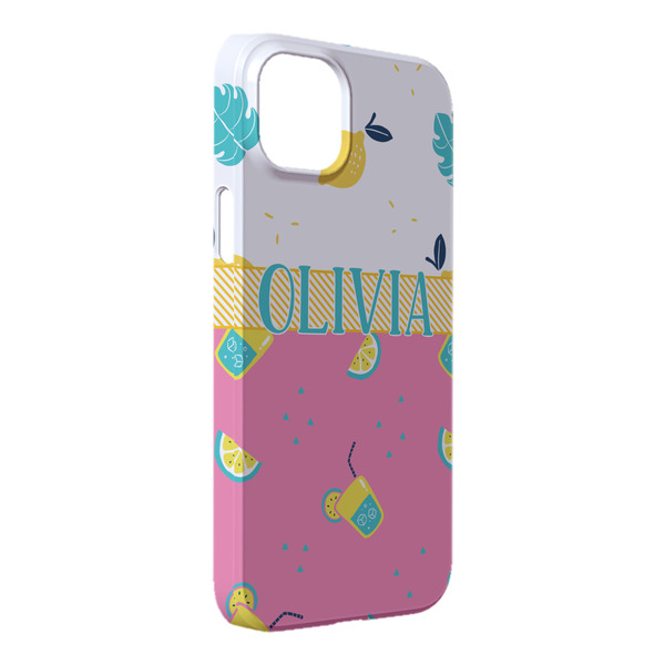 Custom Summer Lemonade iPhone Case - Plastic - iPhone 14 Plus (Personalized)
